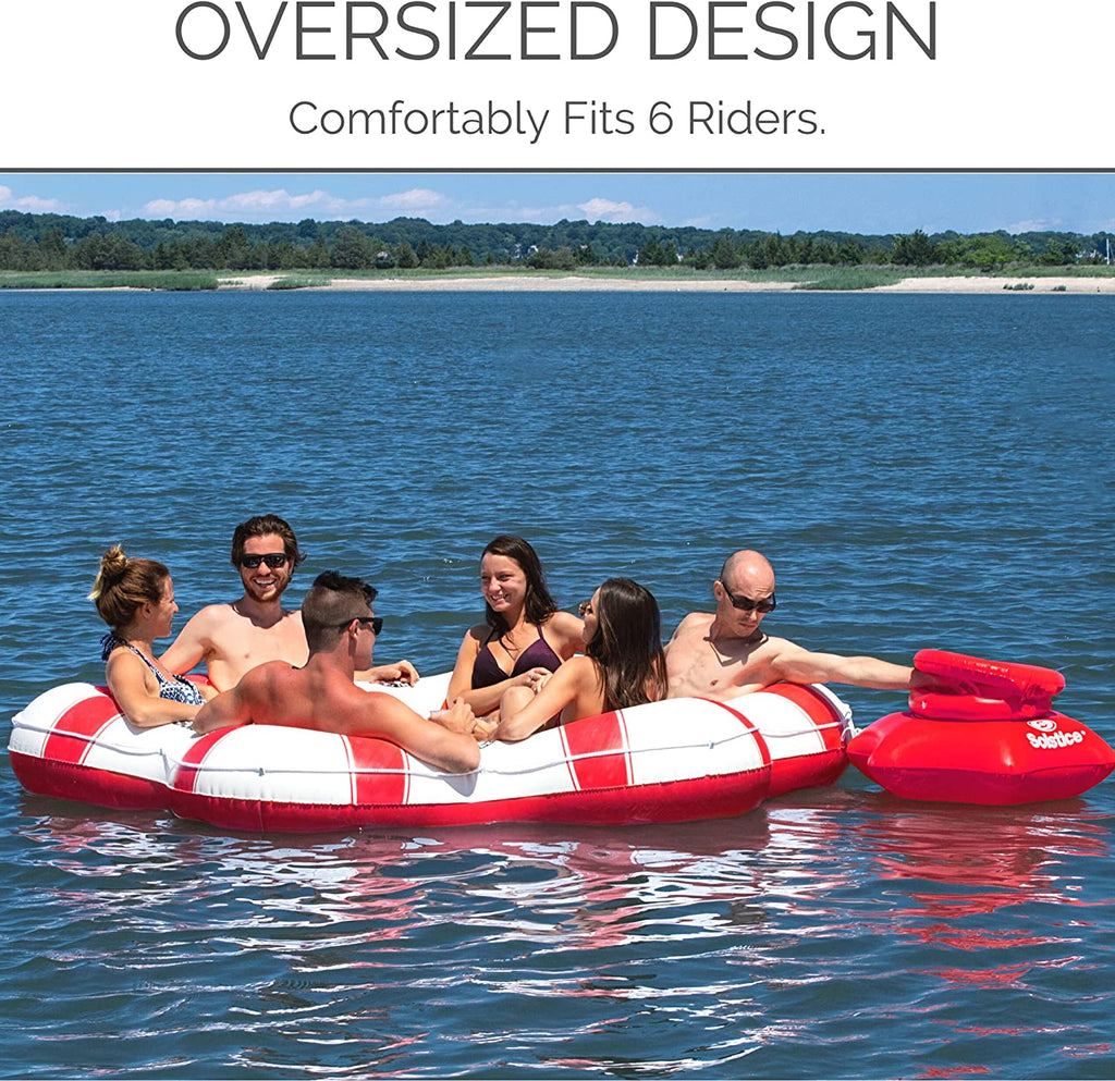 Swimline Solstice Inflatable SuperChill Island 6 Person Water Raft Float Lounger