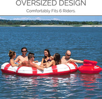 Swimline Solstice Inflatable SuperChill Island 6 Person Water Raft Float Lounger