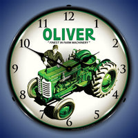 Oliver Super 55 Farm Tractor "Finest in Farm Machinery" 14" LED Wall Clock