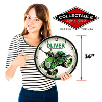 Oliver Super 55 Farm Tractor "Finest in Farm Machinery" 14" LED Wall Clock