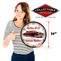 Hudson for 51 "Come Drive the Fabulous Hudson Hornet" 14" LED Wall Clock