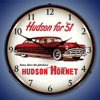 Hudson for 51 "Come Drive the Fabulous Hudson Hornet" 14" LED Wall Clock