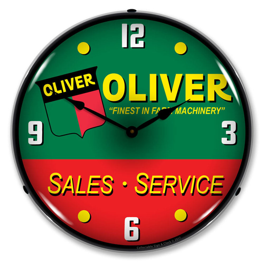 Oliver Tractor Sales and Service "Finest in Farm Machinery" 14" LED Wall Clock