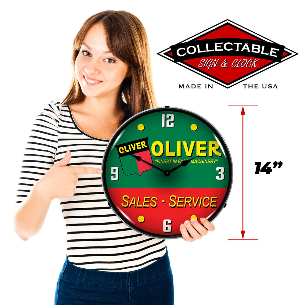 Oliver Tractor Sales and Service "Finest in Farm Machinery" 14" LED Wall Clock