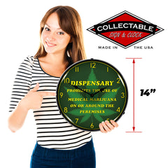 Marijuana Dispensary 14" LED Wall Clock
