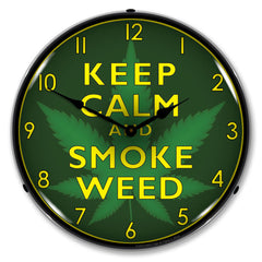 Keep Calm and Smoke Weed 14" LED Wall Clock