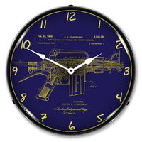 AR-15 Armalite Rifle Patent 14" LED Wall Clock