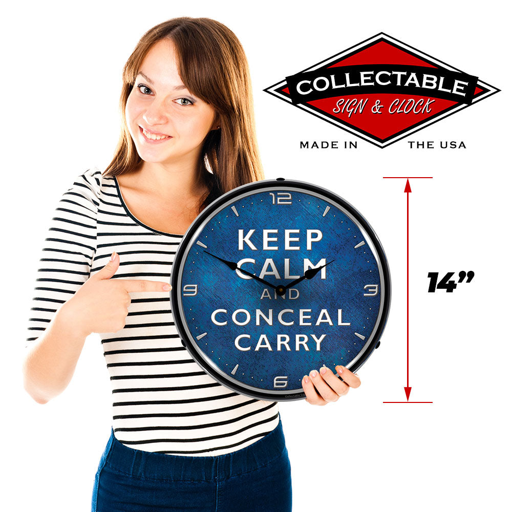 Keep Calm and Conceal Carry 14" LED Wall Clock