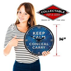 Keep Calm and Conceal Carry 14" LED Wall Clock