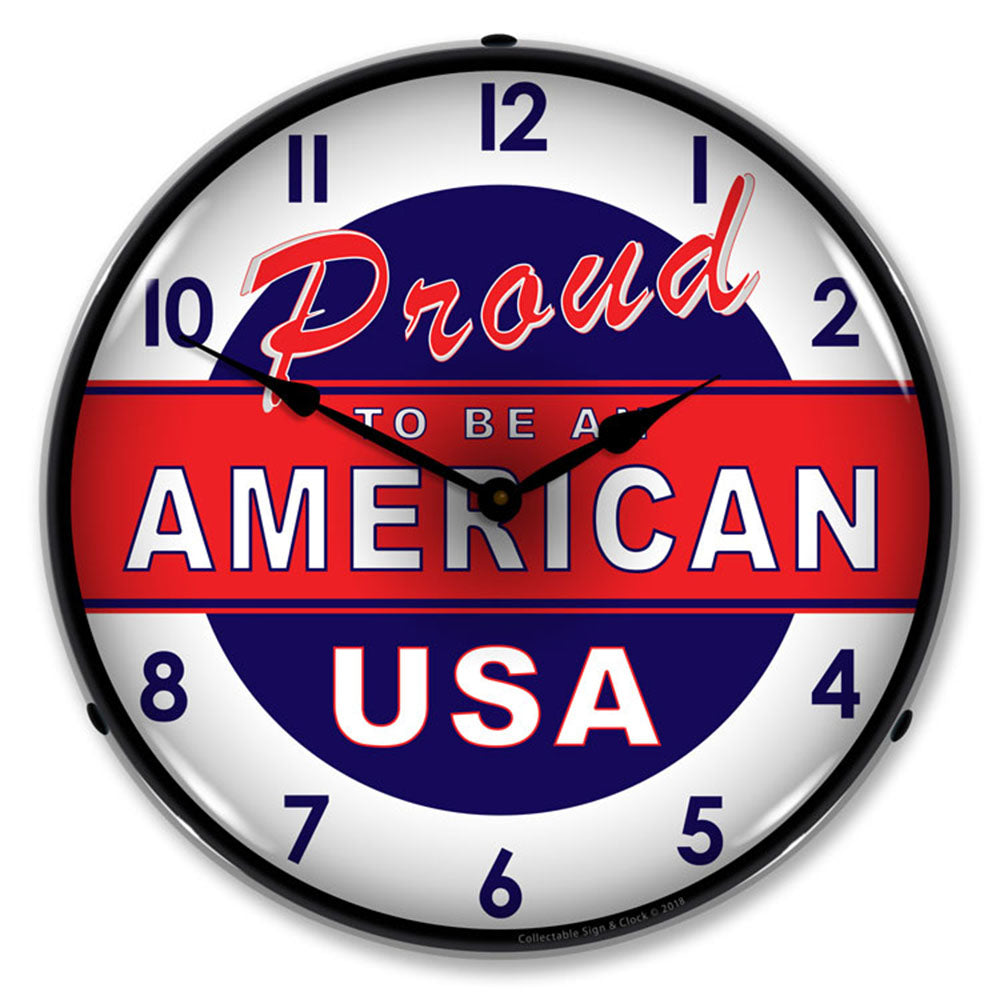 Proud to be American 14" LED Wall Clock