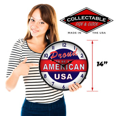 Proud to be American 14" LED Wall Clock