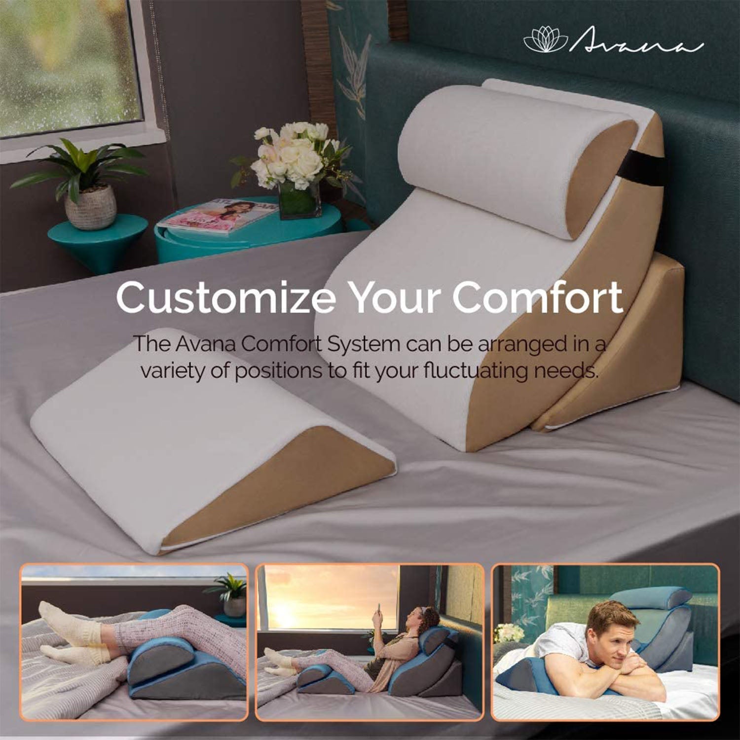 Knee Wedge Pillow by Avana Comfort - FREE Shipping