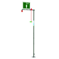Justrite Floor Mount, Hughes Drench Shower, Galvanized Pipe