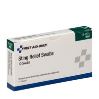 First Aid Only Sting Relief Swabs, 10 Per Box(Pack of 50)