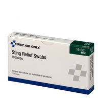 First Aid Only Sting Relief Swabs, 10 Per Box(Pack of 50)