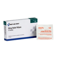 First Aid Only Sting Relief Wipes, 10 Per Box (80 boxes)