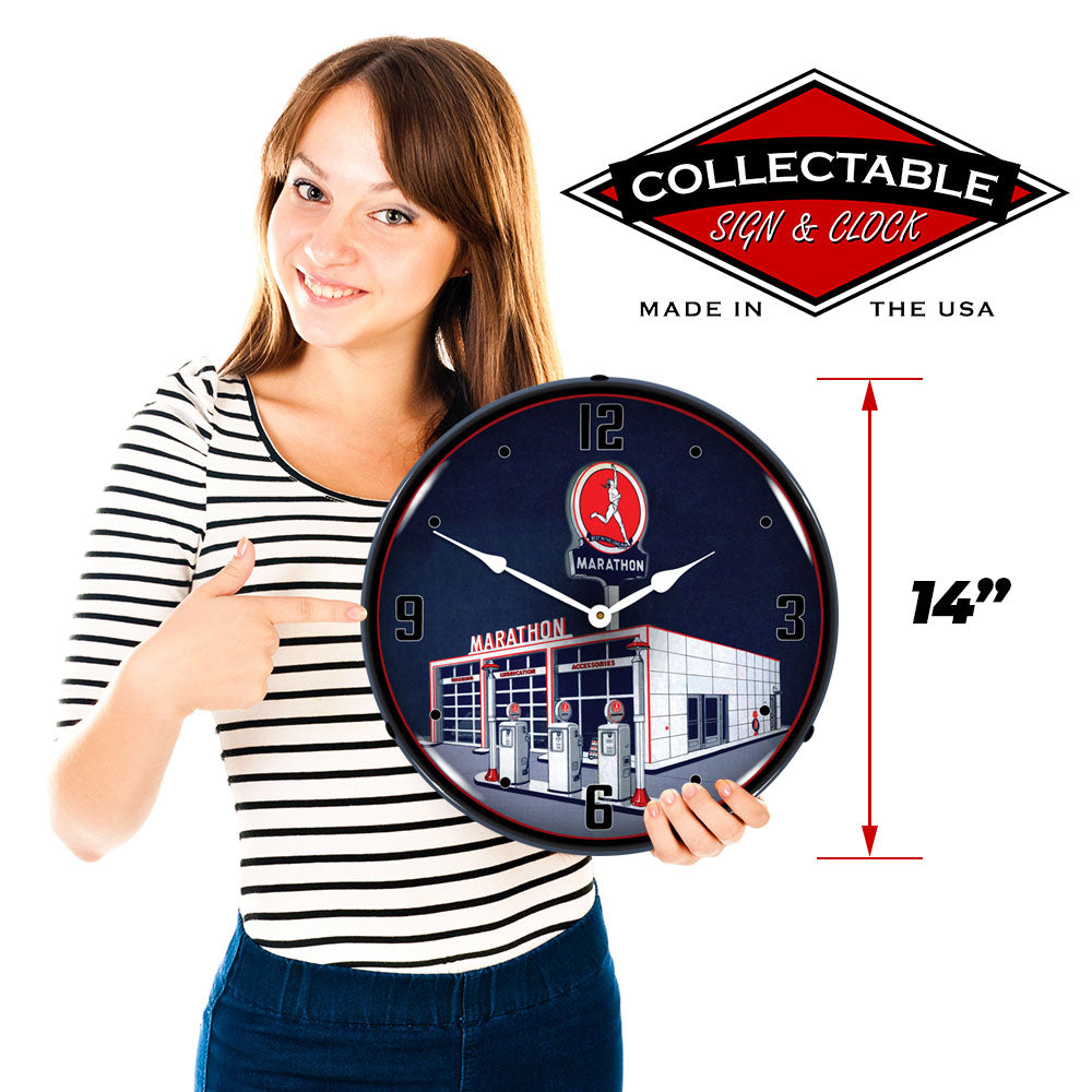 Marathon Gas Station 14" LED Wall Clock