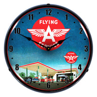 Flying A Service Gas Station 14" LED Wall Clock