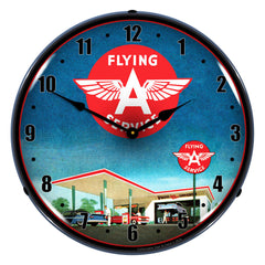 Flying A Service Gas Station 14" LED Wall Clock