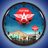 Flying A Service Gas Station 14" LED Wall Clock