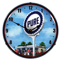 Pure Gas Station 14" LED Wall Clock