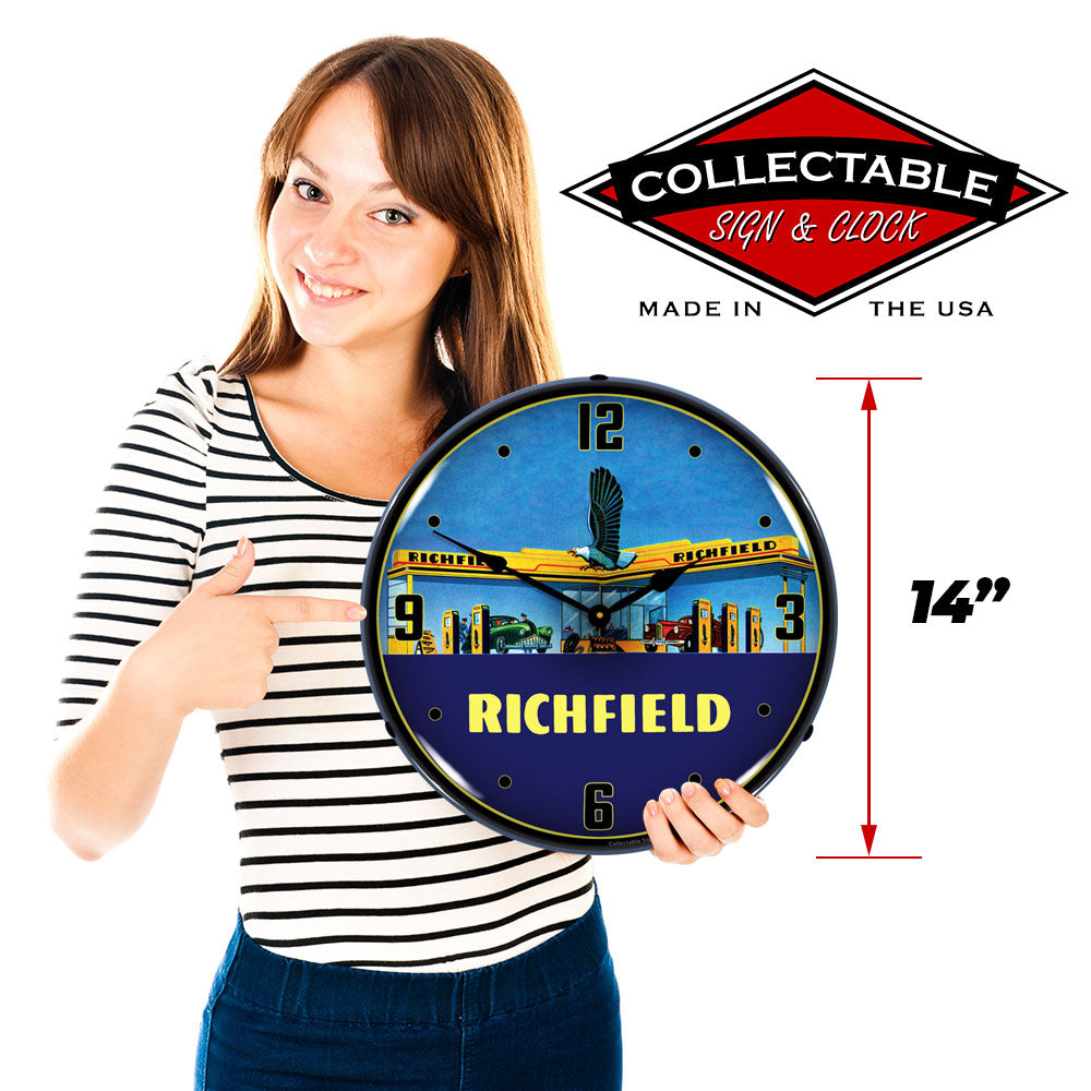 Richfield Station 1940s 14" LED Wall Clock