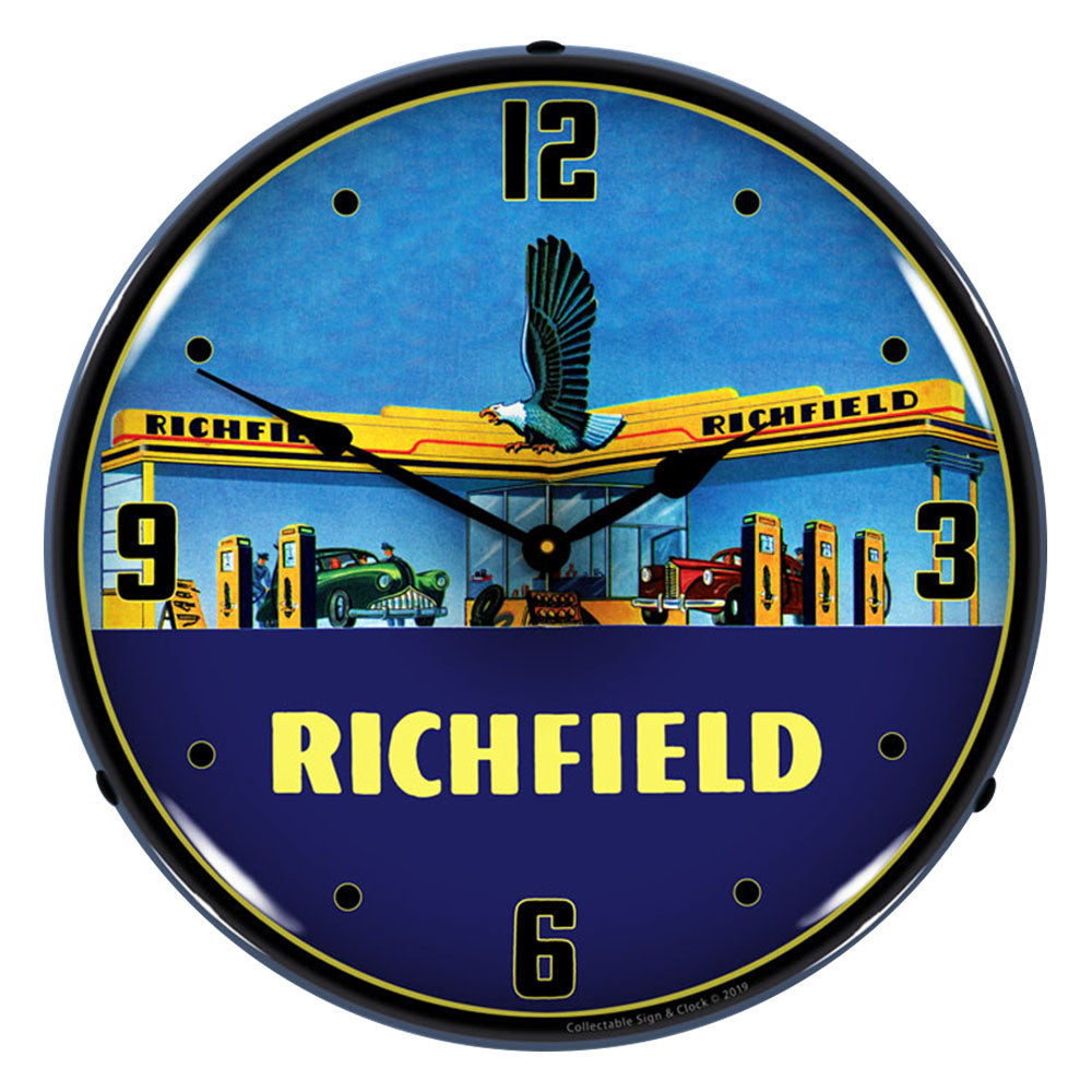 Richfield Station 1940s 14" LED Wall Clock