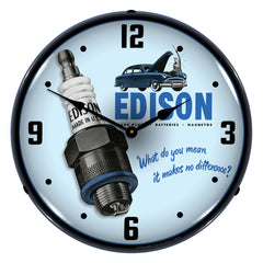 Edison Spark Plugs 14" LED Wall Clock