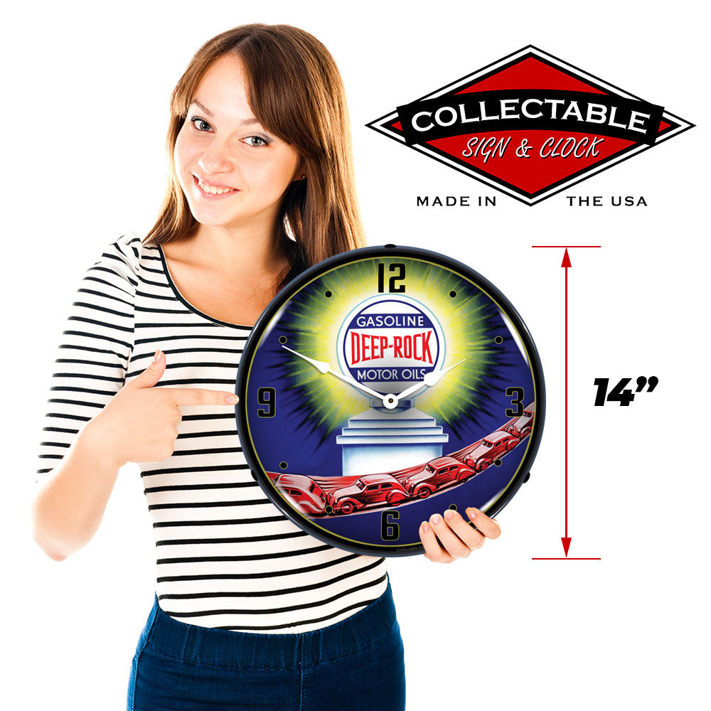 Deep-Rock Gasoline Motor Oils 14" LED Wall Clock