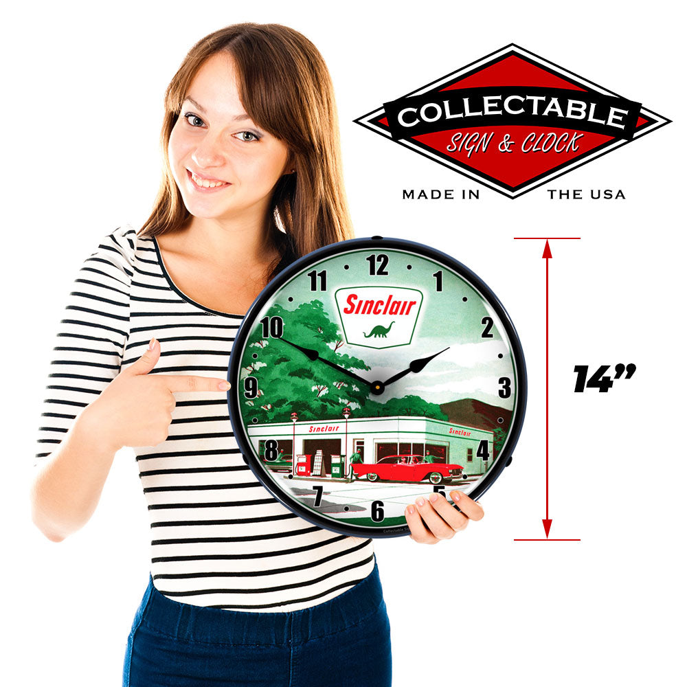 Sinclair Gas Station 2 14" LED Wall Clock