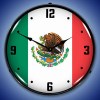 Mexican Flag 14" LED Wall Clock