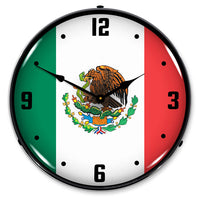 Mexican Flag 14" LED Wall Clock