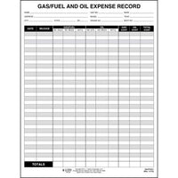 JJ Keller Gas & Oil Expense Record Form