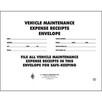 JJ Keller Vehicle Maintenance Receipt Envelope