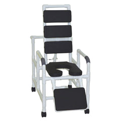 MJM Reclining Shower Chair with Soft Padded Seat, Back, and Leg Extension