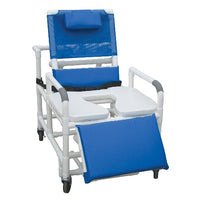 ConvaQuip 196-30-BAR-SSDE Bariatric Reclining Shower Commode Chair with Soft Seat