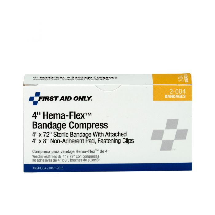 First Aid Only 4" Hema-Flex Bandage Compress | Heavy Bleeding Control, 1 Per Box