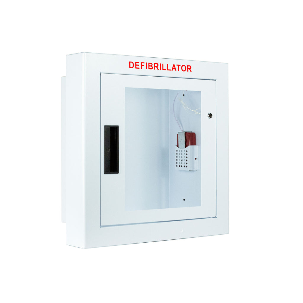 Cubix Safety Semi-Recessed Large AED Cabinet with Integrated Audible Alarm