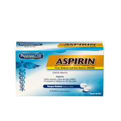 First Aid Only Physicians Care Aspirin, Contains 25 Packets Of 2 Tablets