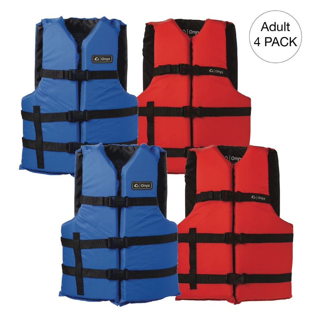 Kemp USA Universal Life Jacket 4-Pack - USCG Approved Type II PFD