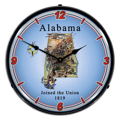 State of Alabama 14" LED Wall Clock