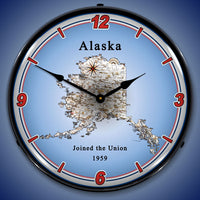 State of Alaska 14" LED Wall Clock