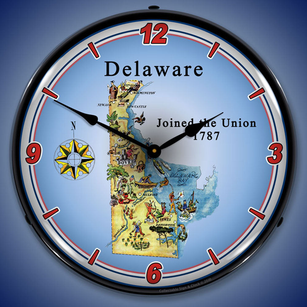 State of Delaware 14" LED Wall Clock