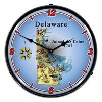 State of Delaware 14" LED Wall Clock