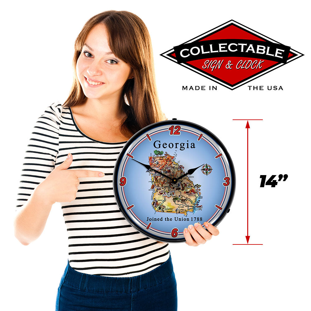 State of Georgia 14" LED Wall Clock