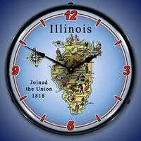 State of Illinois 14" LED Wall Clock