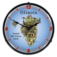 State of Illinois 14" LED Wall Clock