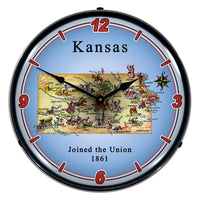 State of Kansas 14" LED Wall Clock