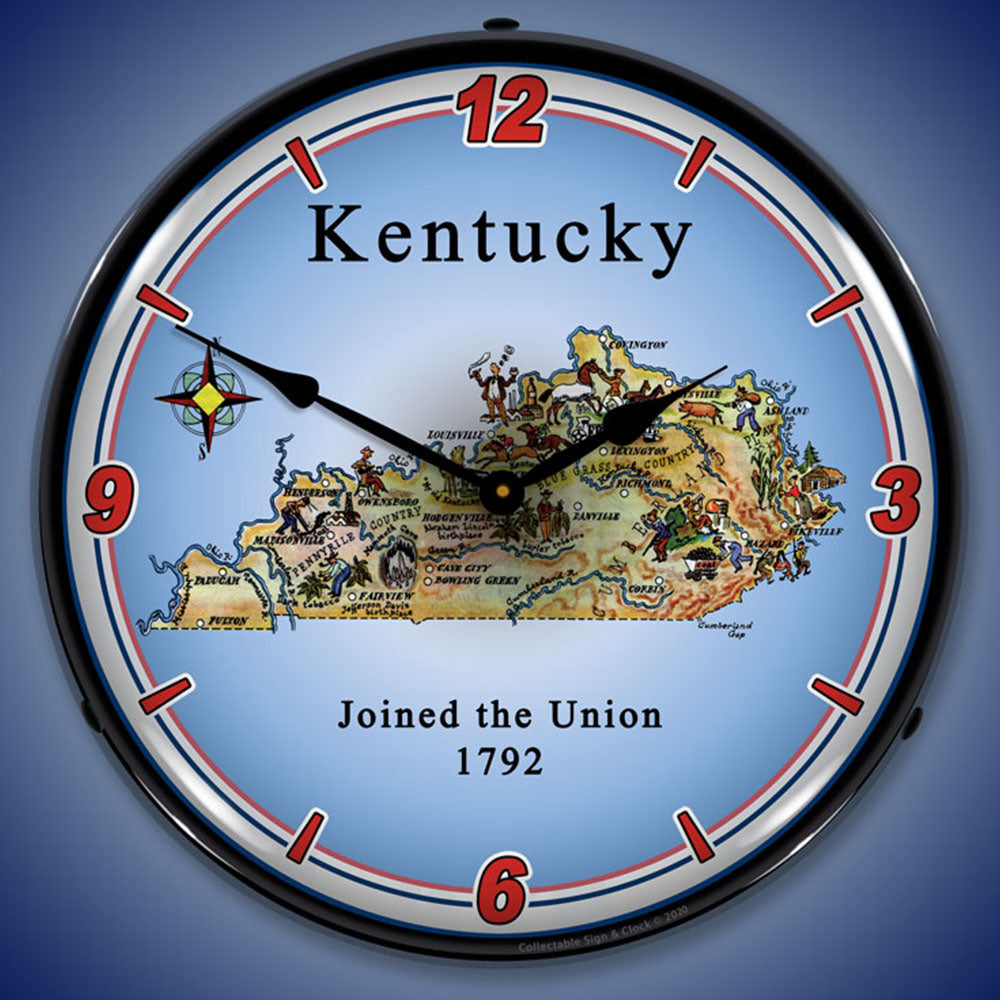 State of Kentucky 14" LED Wall Clock