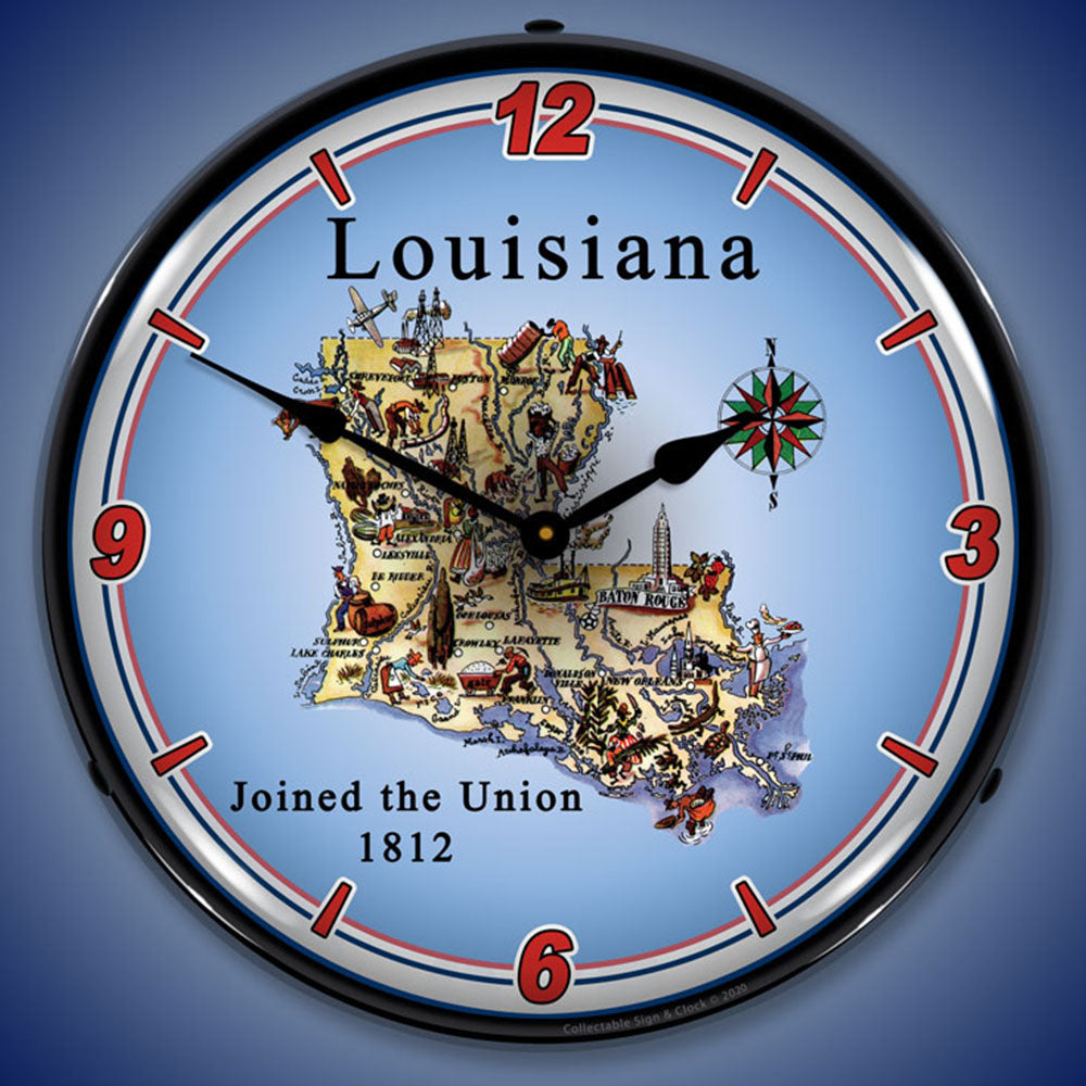 State of Louisiana 14" LED Wall Clock